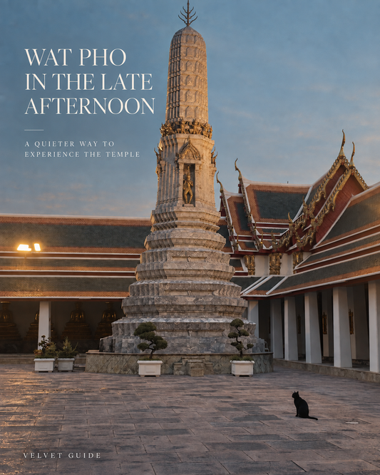 Wat Pho late afternoon temple courtyard in Bangkok