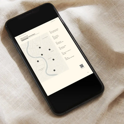 Close-up of a smartphone displaying a map from the Bangkok travel guide for slow wanderers